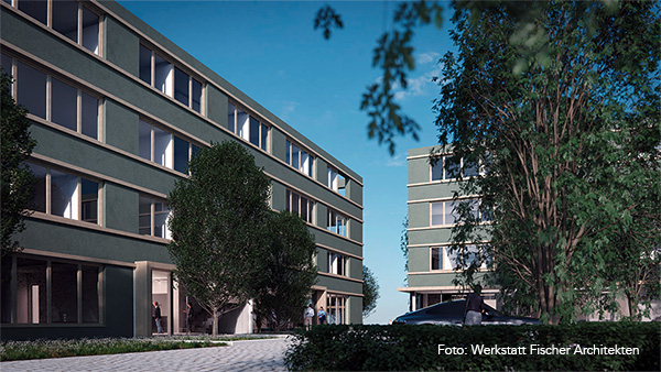 Außenansicht Bürogebäude M&P Mannheim